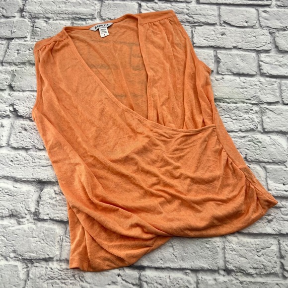 Athleta Tops - Athleta Breezy Wrap Tank Top Womens Small Orange Sleeveless Casual Shirt